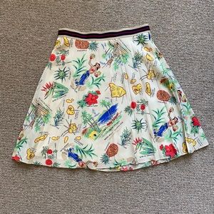 J Crew Factory Hawaii Tropical Pleated Skirt